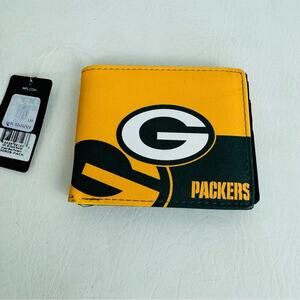Green Bay Packers NFL Wallet Logo Bi-Fold Billfold Football Green Yellow  New‎